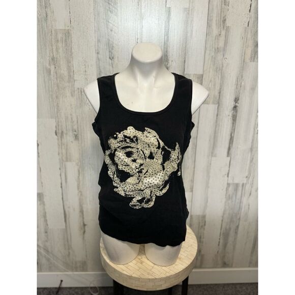 Black rose tank top - Picture 1 of 5